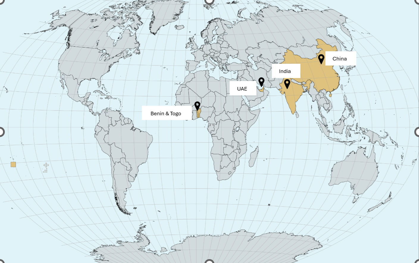 Empire Trading global presence map